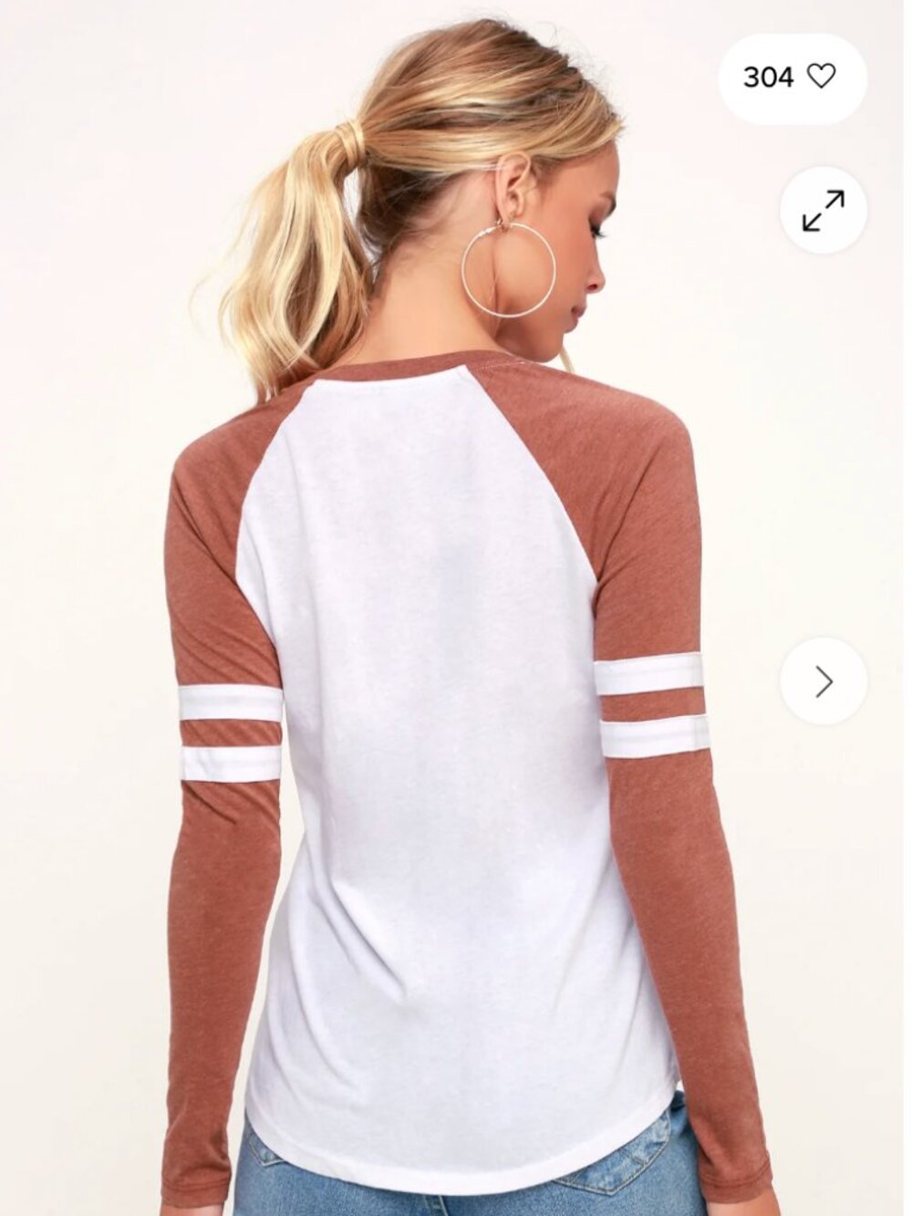 {Z Supply} The Varsity White and Peach Baseball Tee ~ Size XS - Picture 2 of 16